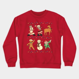 Dancing Christmas Characters // Dabbing Flossing Santa, Mrs Claus, Rudolph & more Crewneck Sweatshirt